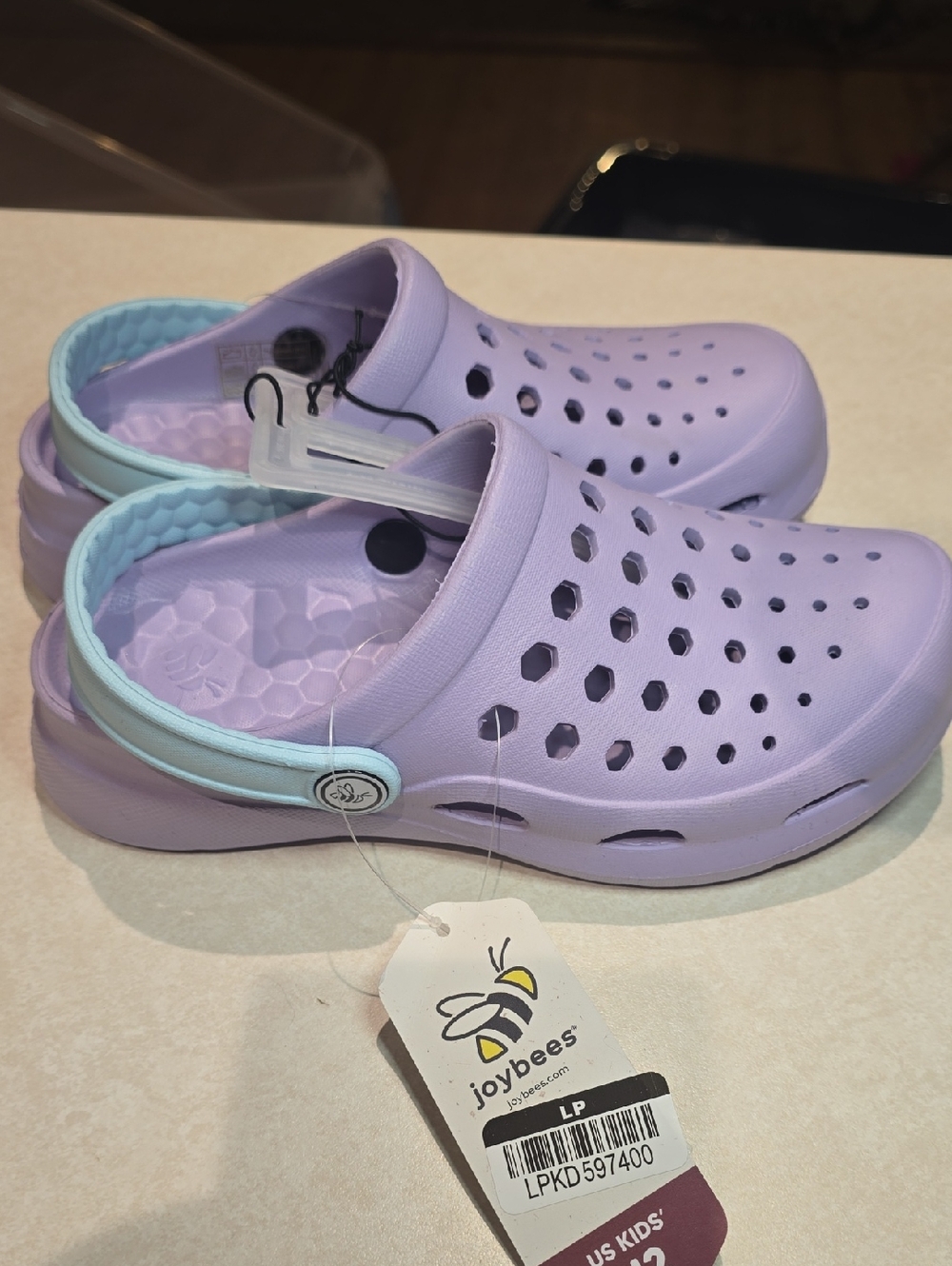 Joybees Purple Clogs with Blue Stra